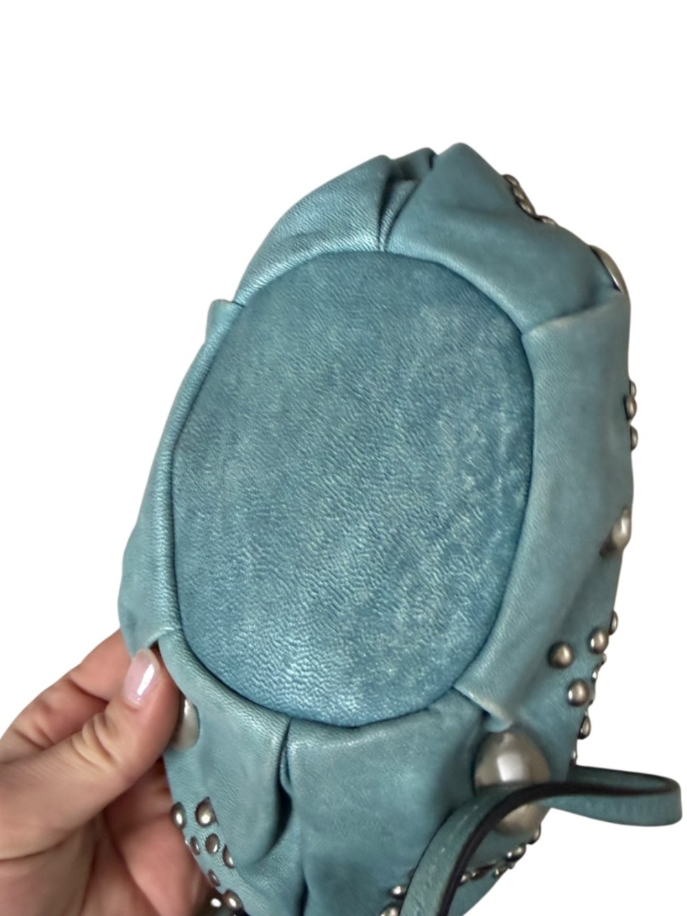 Isabel Marant Kylio bag a light blue butter soft leather construction bucket - Picture 8 of 10